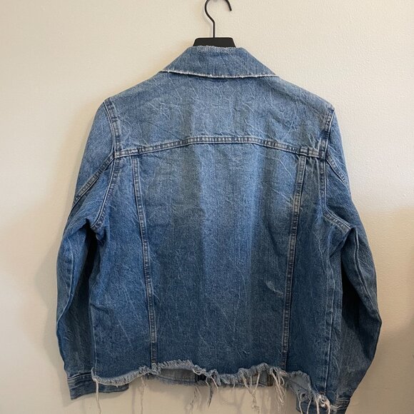 NWOT H&M Distressed Jean Jacket - Picture 5 of 8